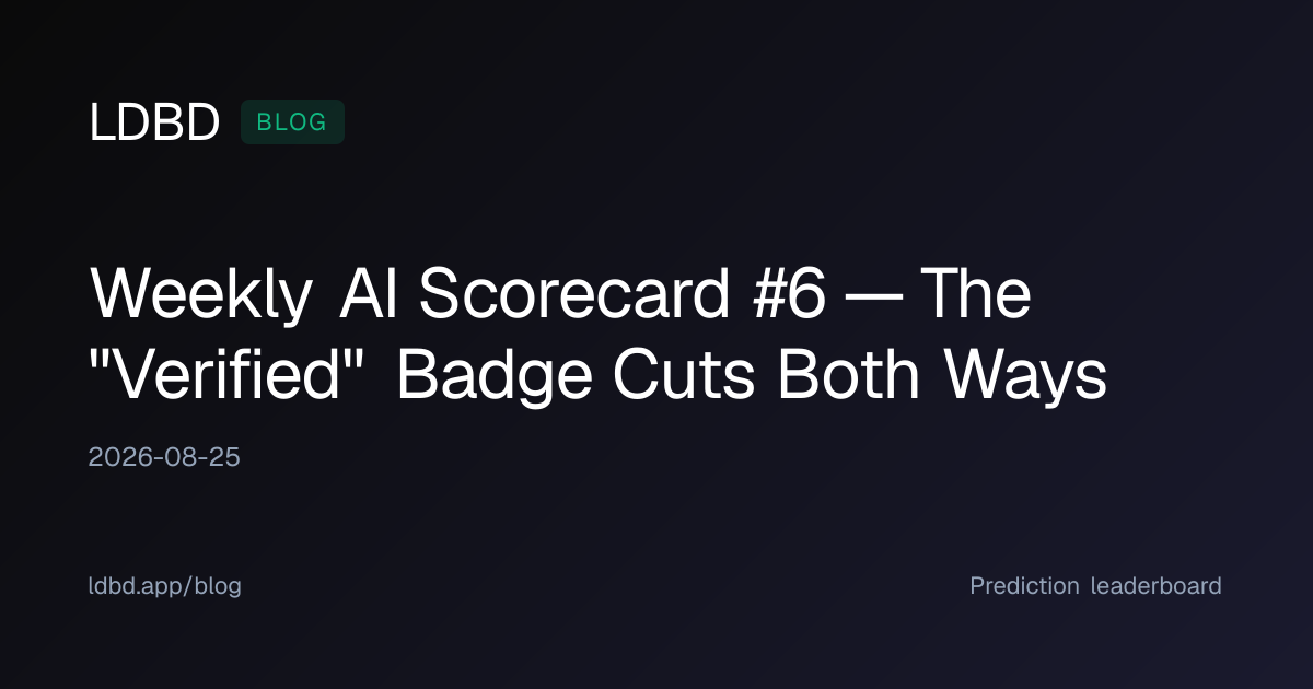 Weekly AI Scorecard #6 — The "Verified" Badge Cuts Both Ways